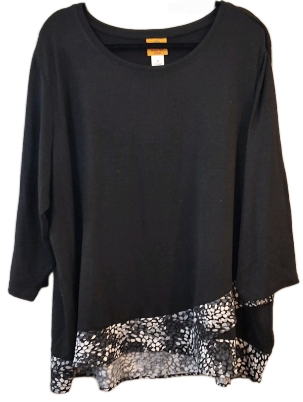 Ruby Rd Blouse Women's 3/4 Sleeve Top 3X Asymmetrical Hem Business Casual Classy